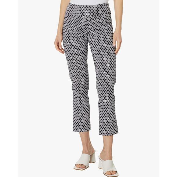 Elliott Lauren Lattice - Pull-On Crop w/Side Vent Detail Black/White 8 EUC - Picture 1 of 9